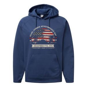 Hawaii Usa Flag Pearl Harbor Memorial Day Performance Fleece Hoodie