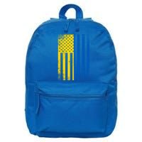 Half Ukrainian Flag Vintage American Inside Me Usa Gift Funny Gift 16 in Basic Backpack