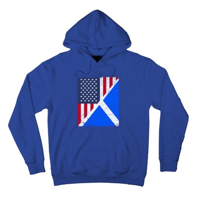 Half Usa Flag Half Scotland Flag Gift American Scottish Gift Hoodie