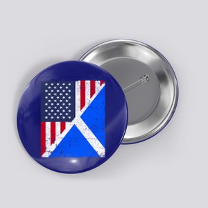 Half Usa Flag Half Scotland Flag Gift American Scottish Gift Button