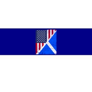 Half Usa Flag Half Scotland Flag Gift American Scottish Gift Bumper Sticker