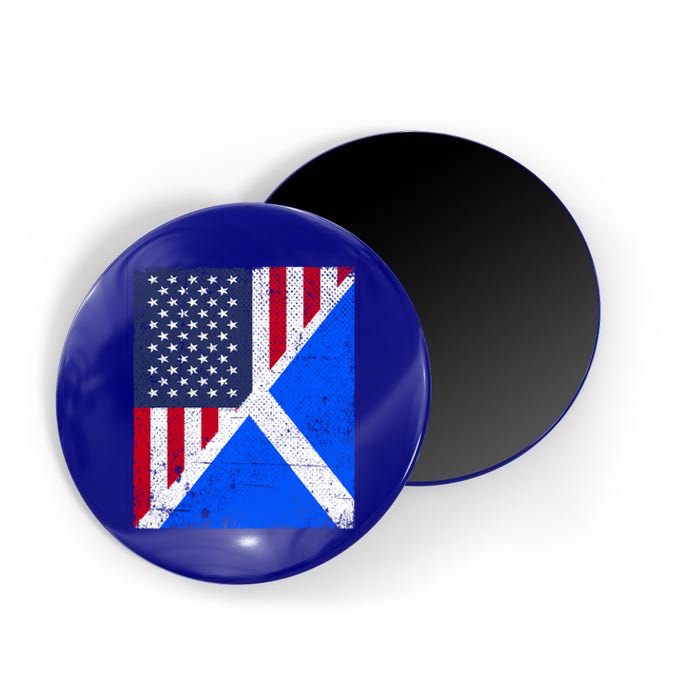 Half Usa Flag Half Scotland Flag Gift American Scottish Gift Magnet