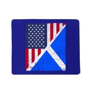 Half Usa Flag Half Scotland Flag Gift American Scottish Gift Mousepad