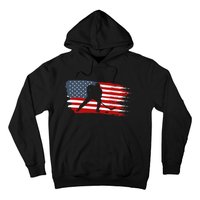 Hockey Usa Flag American Flag Patriotic Ice Hockey Hoodie