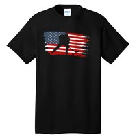 Hockey Usa Flag American Flag Patriotic Ice Hockey Tall T-Shirt