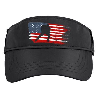 Hockey Usa Flag American Flag Patriotic Ice Hockey Adult Drive Performance Visor