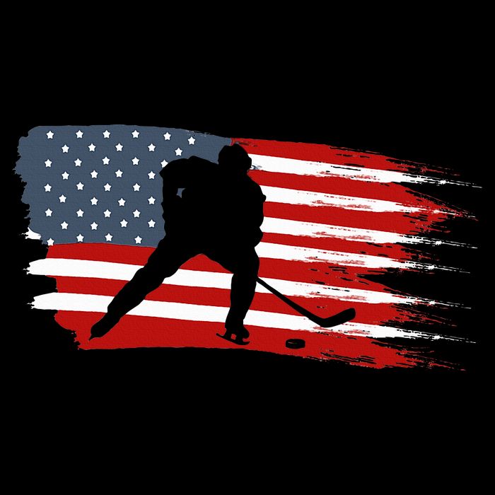 Hockey Usa Flag American Flag Patriotic Ice Hockey Poster
