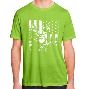 Hunting Us Flag Deer Elk Buck Camoflage Hunter Dad Gift Adult ChromaSoft Performance T-Shirt