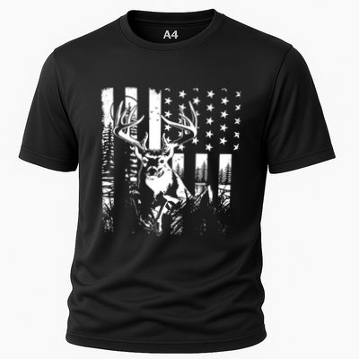 Hunting Us Flag Deer Elk Buck Camoflage Hunter Dad Gift Performance Shirt