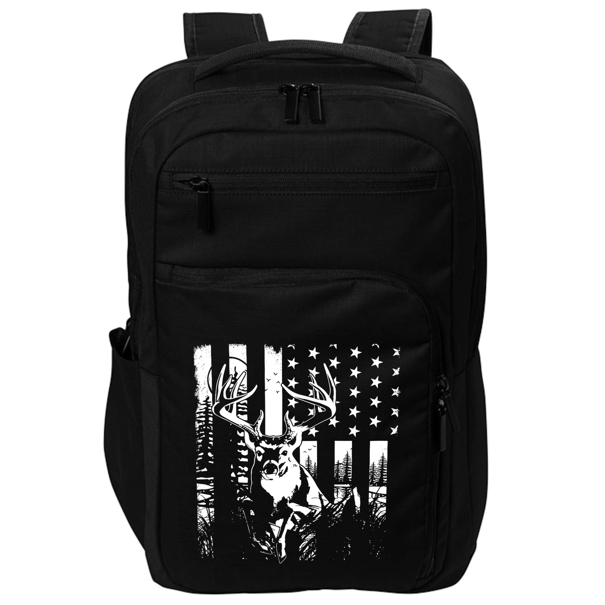 Hunting Us Flag Deer Elk Buck Camoflage Hunter Dad Gift Impact Tech Backpack