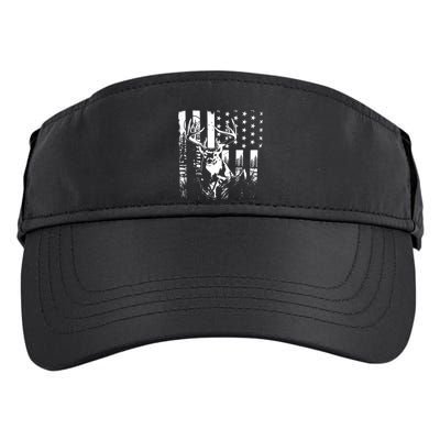 Hunting Us Flag Deer Elk Buck Camoflage Hunter Dad Gift Adult Drive Performance Visor