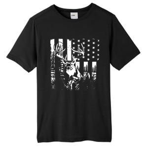 Hunting Us Flag Deer Elk Buck Camoflage Hunter Dad Gift Tall Fusion ChromaSoft Performance T-Shirt