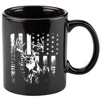Hunting Us Flag Deer Elk Buck Camoflage Hunter Dad Gift 11oz C Handle Ceramic Mug