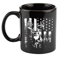 Hunting Us Flag Deer Elk Buck Camoflage Hunter Dad Gift 11oz C Handle Ceramic Mug