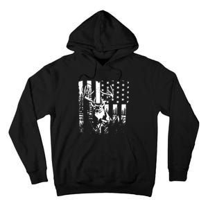 Hunting Us Flag Deer Elk Buck Camoflage Hunter Dad Gift Tall Hoodie