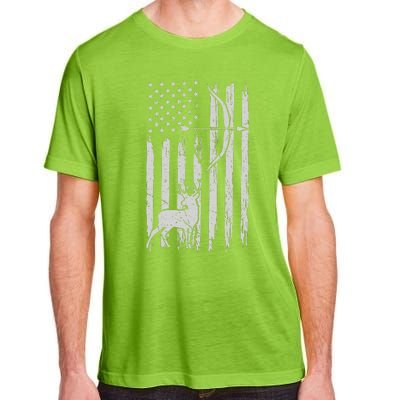 Hunter Usa Flag Hunting Deer Hunt Compound Bow Adult ChromaSoft Performance T-Shirt