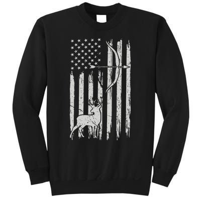 Hunter Usa Flag Hunting Deer Hunt Compound Bow Sweatshirt