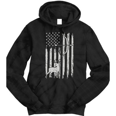 Hunter Usa Flag Hunting Deer Hunt Compound Bow Tie Dye Hoodie