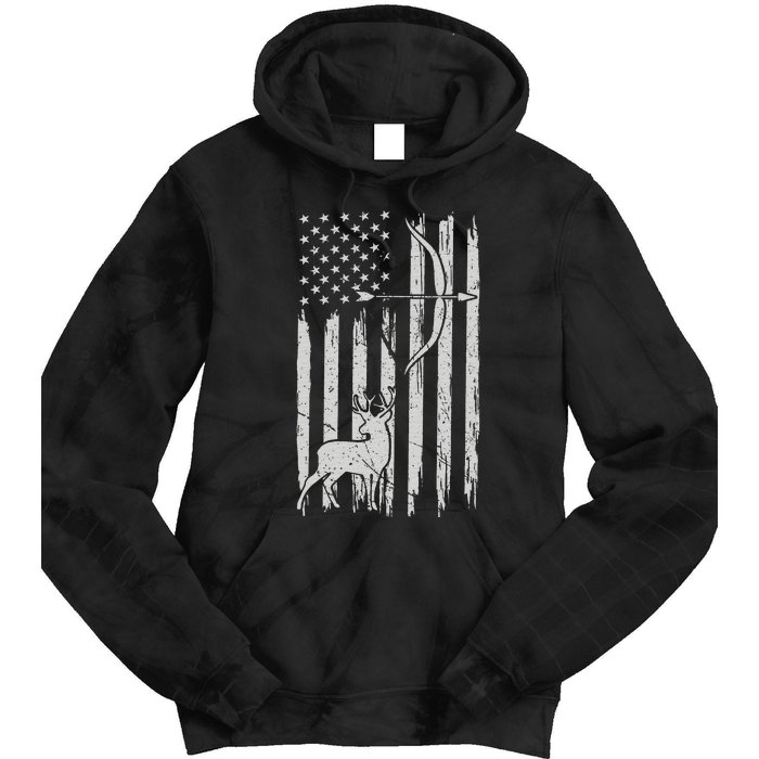 Hunter Usa Flag Hunting Deer Hunt Compound Bow Tie Dye Hoodie