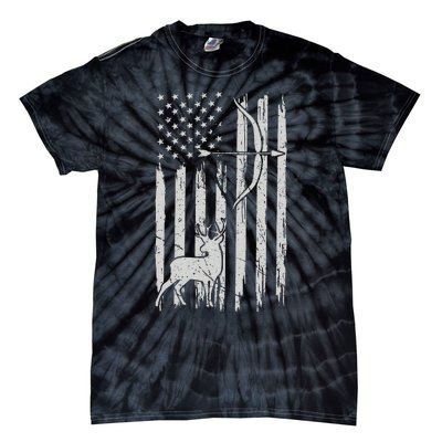 Hunter Usa Flag Hunting Deer Hunt Compound Bow Tie-Dye T-Shirt