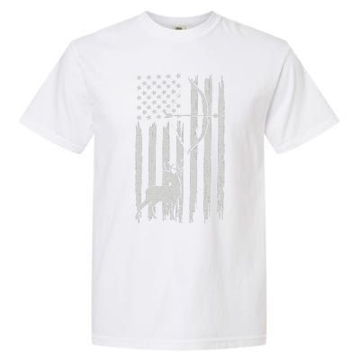 Hunter Usa Flag Hunting Deer Hunt Compound Bow Garment-Dyed Heavyweight T-Shirt