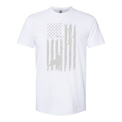 Hunter Usa Flag Hunting Deer Hunt Compound Bow Softstyle® CVC T-Shirt