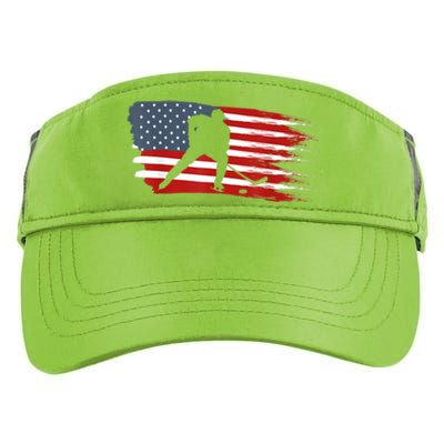 Hockey USA Flag American Flag Patriotic Ice Hockey Adult Drive Performance Visor