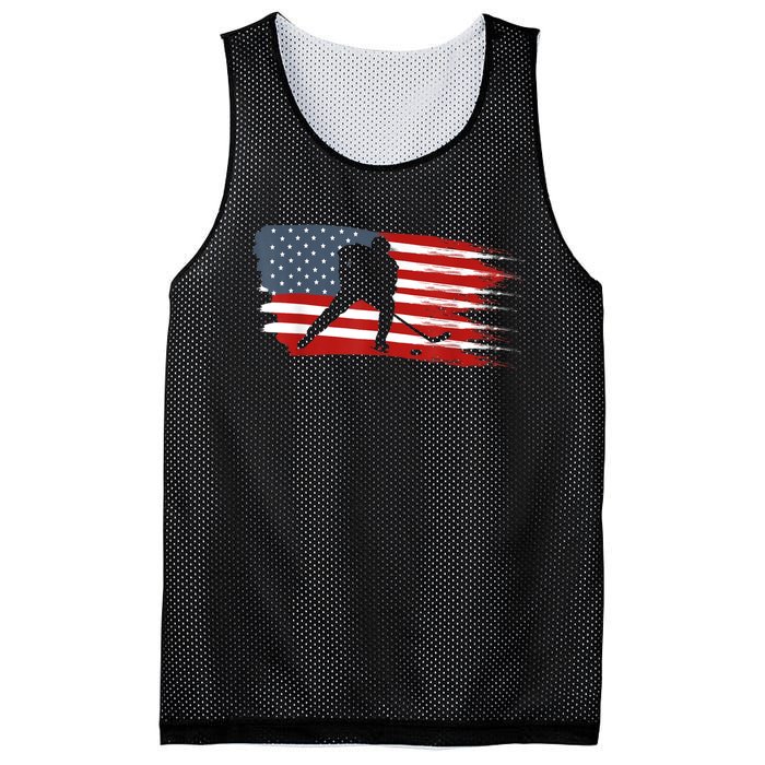 Hockey USA Flag American Flag Patriotic Ice Hockey Mesh Reversible Basketball Jersey Tank