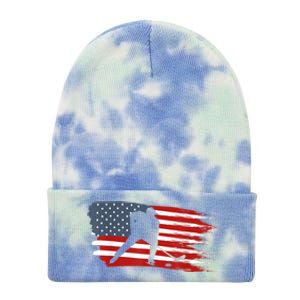 Hockey USA Flag American Flag Patriotic Ice Hockey Tie Dye 12in Knit Beanie