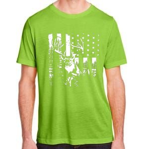 Hunting Us Flag Deer Elk Buck Camoflage Hunter Dad Gift Adult ChromaSoft Performance T-Shirt