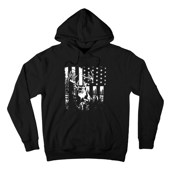 Hunting Us Flag Deer Elk Buck Camoflage Hunter Dad Gift Hoodie