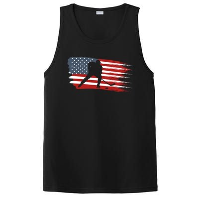 Hockey Usa Flag American Flag Patriotic Ice Hockey Gift PosiCharge Competitor Tank