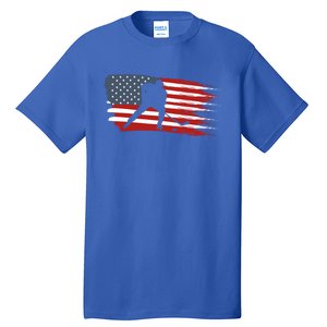 Hockey Usa Flag American Flag Patriotic Ice Hockey Gift Tall T-Shirt