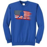 Hockey Usa Flag American Flag Patriotic Ice Hockey Gift Tall Sweatshirt