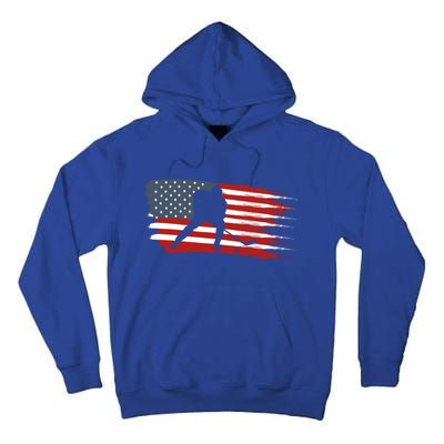 Hockey Usa Flag American Flag Patriotic Ice Hockey Gift Tall Hoodie