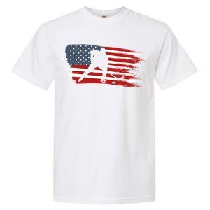 Hockey Usa Flag American Flag Patriotic Ice Hockey Gift Garment-Dyed Heavyweight T-Shirt