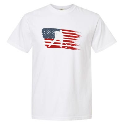 Hockey Usa Flag American Flag Patriotic Ice Hockey Gift Garment-Dyed Heavyweight T-Shirt