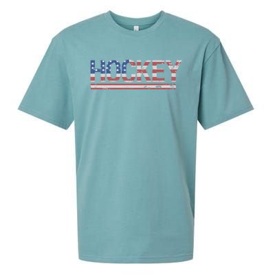 Hockey Usa Flag Cool Gift Sueded Cloud Jersey T-Shirt