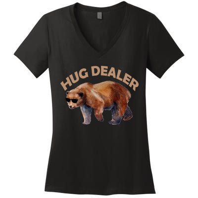 Hug Dealer Gangster Bear Women's V-Neck T-Shirt