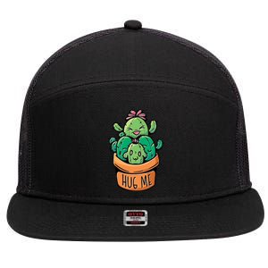 Hug Me Cactus 7 Panel Mesh Trucker Snapback Hat