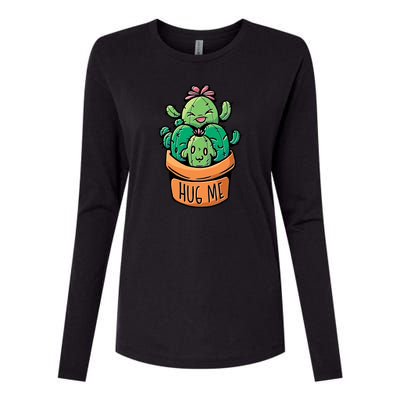 Hug Me Cactus Womens Cotton Relaxed Long Sleeve T-Shirt