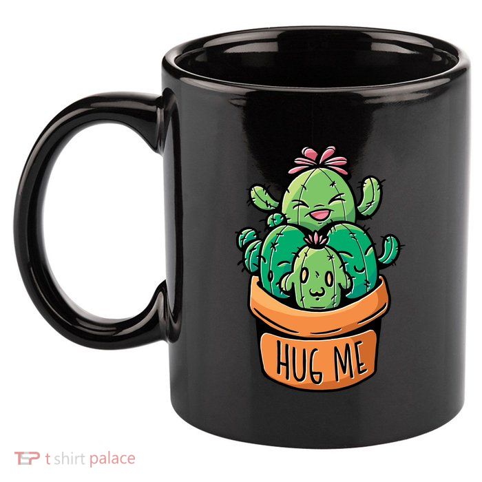 Hug Me Cactus 11oz C Handle Ceramic Mug