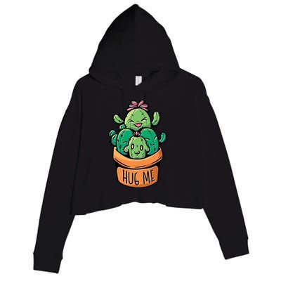 Hug Me Cactus Crop Fleece Hoodie