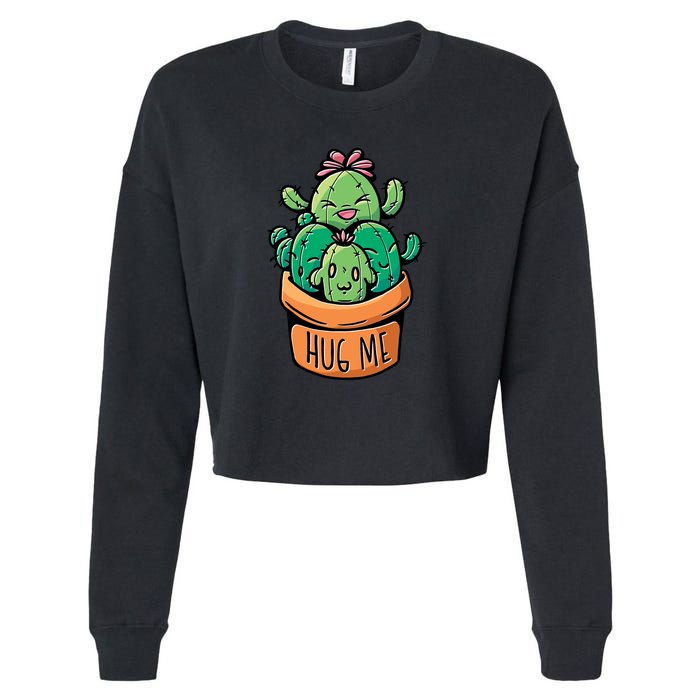 Hug Me Cactus Cropped Pullover Crew