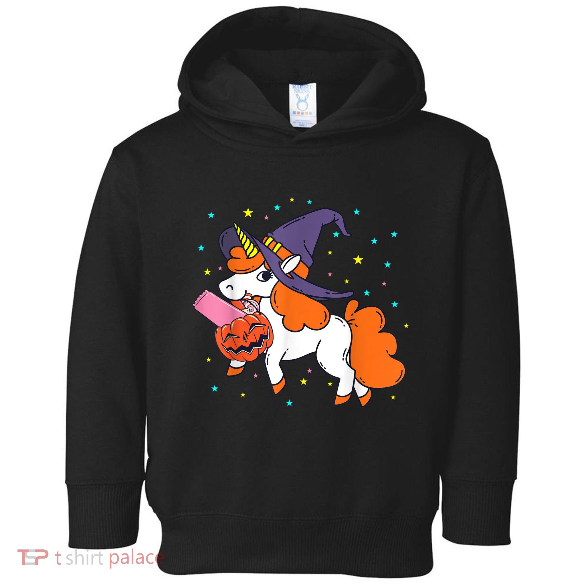 Halloween Unicorn Girls Witchy Unicorn Halloween Toddler Hoodie