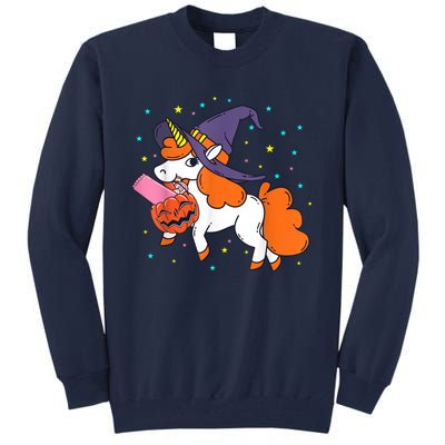 Halloween Unicorn Girls Witchy Unicorn Halloween Tall Sweatshirt