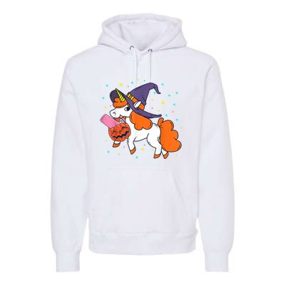 Halloween Unicorn Girls Witchy Unicorn Halloween Premium Hoodie