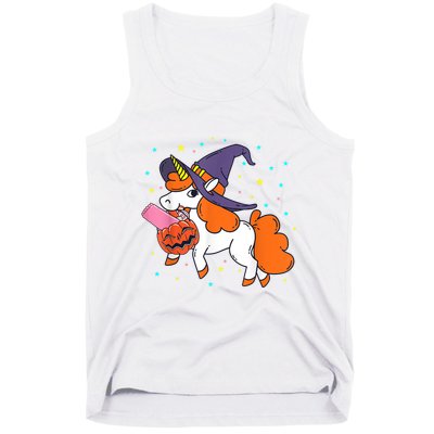 Halloween Unicorn Girls Witchy Unicorn Halloween Tank Top