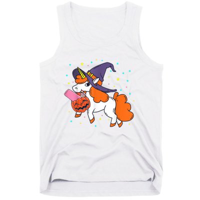 Halloween Unicorn Girls Witchy Unicorn Halloween Tank Top