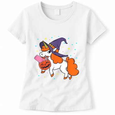Halloween Unicorn Girls Witchy Unicorn Halloween Womens T-Shirt